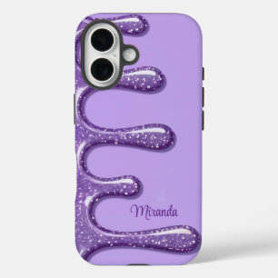 iPhone 16 Hoesje Lavendel Glitter Drips