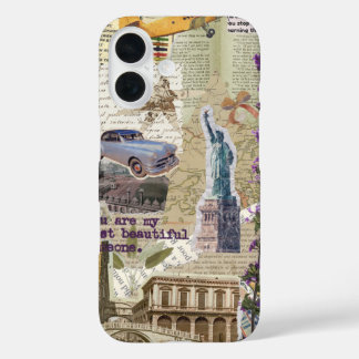 iPhone 16 Hoesje Vintage Europese Esthetiek Collag