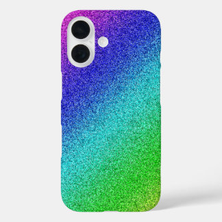 iPhone 16 Hülle Glänzend Regenbogen Glitzer Bunt  iPhone 16 Hoesje