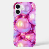 iPhone 16 Iridiscerende Roze 3D Glanzende Bubble H Case-Mate iPhone Case (Achterkant)