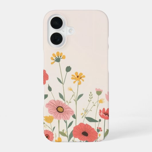 IPhone 16 leuke bloem hoes Hoesje (Achterkant)