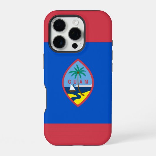 iPhone 16 Pro Hoesje-Mate, Guam-vlag Hoesje (Achterkant)