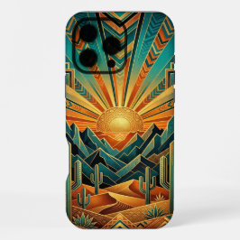 iPhone 16 Pro Max Case | Geometric Sun Landscape Hoesje