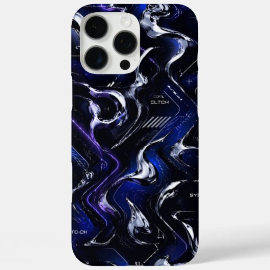 iPhone 16 Pro Max Cyber Liquid Chrome Hoesje (Achterkant)
