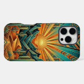 iPhone 16 Pro Max Hoesje | Geometrisch Zon Landsch (Achterkant horizontaal)