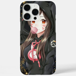 iPhone 16 Pro Max Hoesje Zwart, girly, Anime