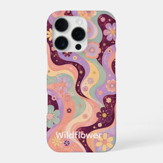 iPhone 16 Pro Wilde Bloem Aangepaste Foto Hoes Hoesje (Achterkant)
