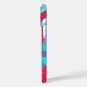 IPhone 16 Roze en Aqua Blue Abstract Art Hoesje (Achterkant / Links)