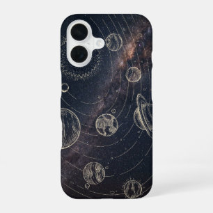 iPhone 16 Space Case – Planeten en Galaxy Kunst Hoesje