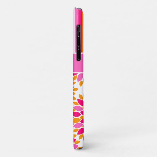 iPhone 1 Plus hoesje | Floral, Stripes | Roze Sina (Achterkant/links)