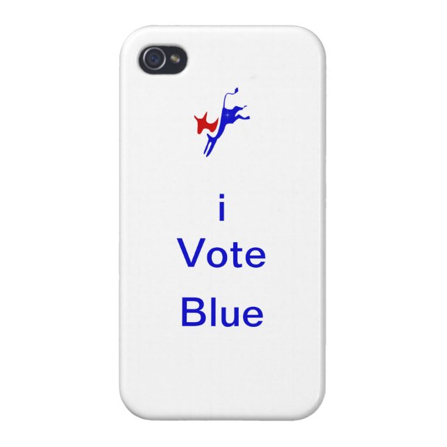 iPhone 4 "iVote Blue"-Hoesje Hoesje (Achterkant)