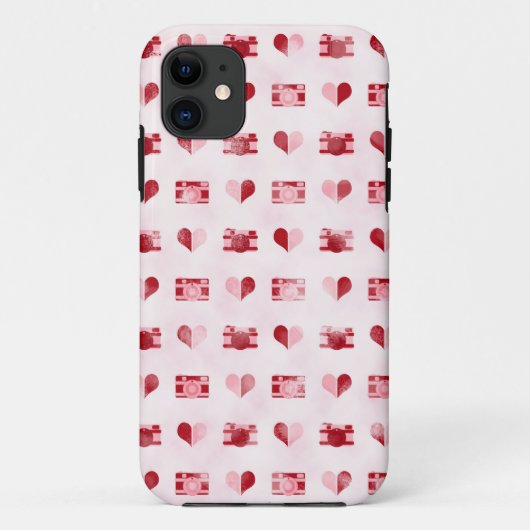 iPhone 5/5S Hoesje "Hearts & Cameras" (Achterkant)