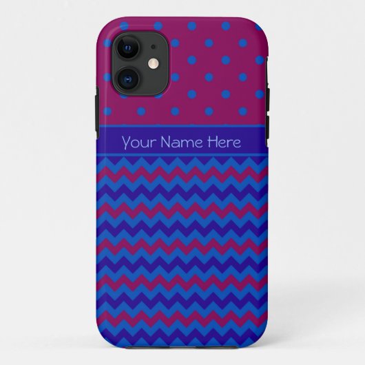 iPhone 5/5s Hoesje: Personaliseer Paarse Blauwe Ch Case-Mate iPhone Case (Achterkant)