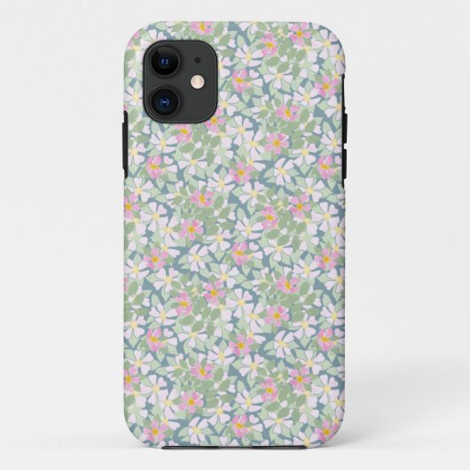 iPhone 5/5s Hoesje: Roze Dogroses op Blauw Case-Mate iPhone Case (Achterkant)