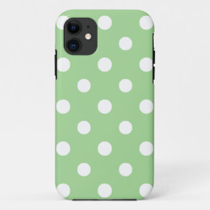 iPhone 5/5s Hoesje: Wit op Groene Polka Dots Case-Mate iPhone Case