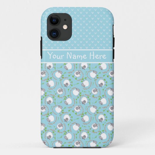 iPhone 5/5s Xtreme Hoesje Blue Fun Sheep Patterns (Achterkant)