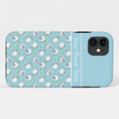 iPhone 5/5s Xtreme Hoesje Blue Fun Sheep Patterns (Achterkant (horizontaal))