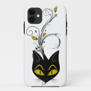 iPhone 5 Barely There Case Zwarte Kat Gele Bloem