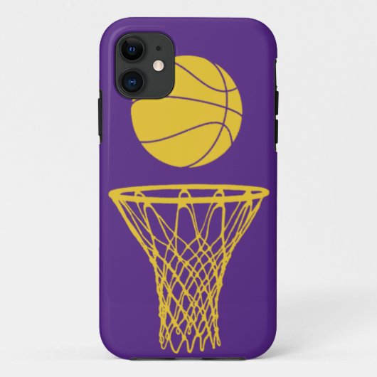 iPhone 5 Basketball Silhouette Lakers Paars Case-Mate iPhone Case (Achterkant)