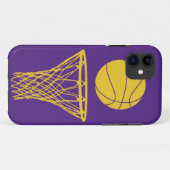 iPhone 5 Basketball Silhouette Lakers Paars Case-Mate iPhone Case (Achterkant (horizontaal))