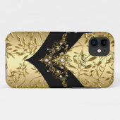 iPhone 5 Case-Mate Crème Goud Damask Zwart Case (Achterkant (horizontaal))
