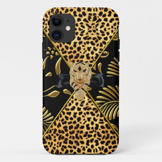 iPhone 5 Case-Mate Goud Zwart Luipaard Case (Achterkant)
