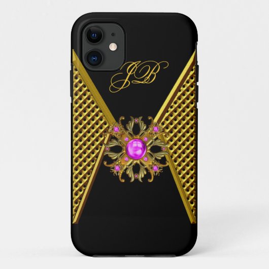 iPhone 5 Case-Mate Hoes Pink Goud Zwart (Achterkant)