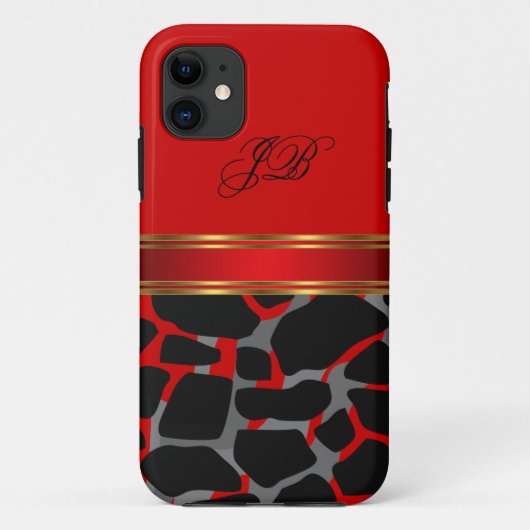 iPhone 5 Case-Mate Hoesje Wild Rood Zwart (Achterkant)