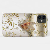 iPhone 5 Damast Karamel Crème Beige Goud Amber Case-Mate iPhone Case (Achterkant (horizontaal))