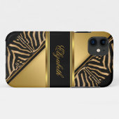 iPhone 5 Elegant Classy Gold Zebra Case-Mate iPhone Case (Achterkant (horizontaal))
