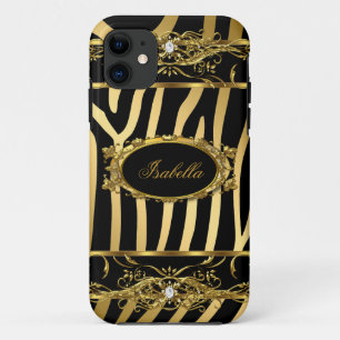 iPhone 5 Elegant Classy Gold Zebra Zwart Case-Mate iPhone Case
