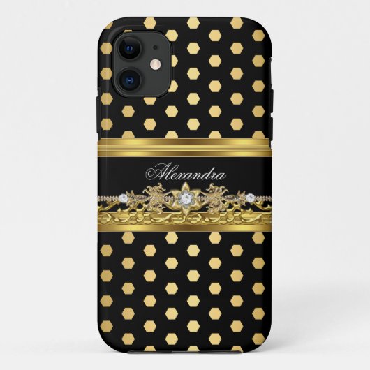 iPhone 5 Elegant Goud Zwart Wit Stippenpatroon Case-Mate iPhone Case (Achterkant)