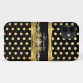iPhone 5 Elegant Goud Zwart Wit Stippenpatroon Case-Mate iPhone Case (Achterkant (horizontaal))