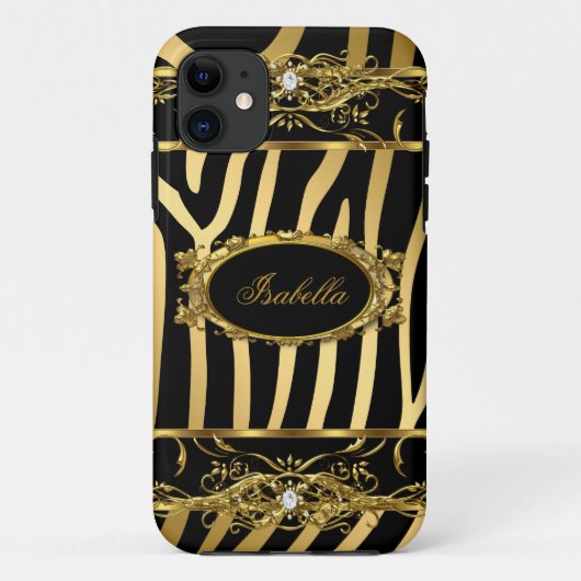 iPhone 5 Elegante Klasse Goud Zebra Zwart Case-Mate iPhone Case (Achterkant)