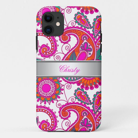 iPhone 5 Elegante Klasse Roze Paisley Patroon Case-Mate iPhone Case (Achterkant)