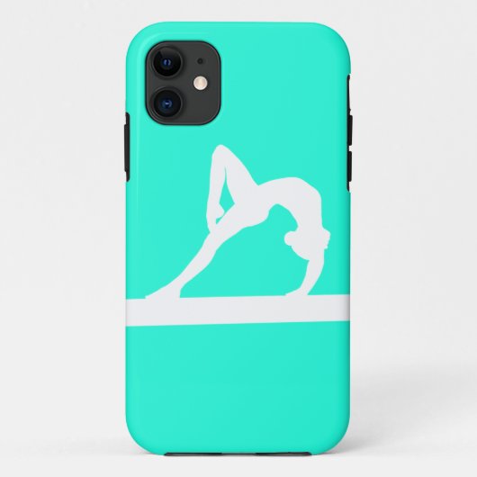 iPhone 5 Gymnast Silhouette White op Turquoise Case-Mate iPhone Case (Achterkant)