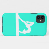 iPhone 5 Gymnast Silhouette White op Turquoise Case-Mate iPhone Case (Achterkant (horizontaal))