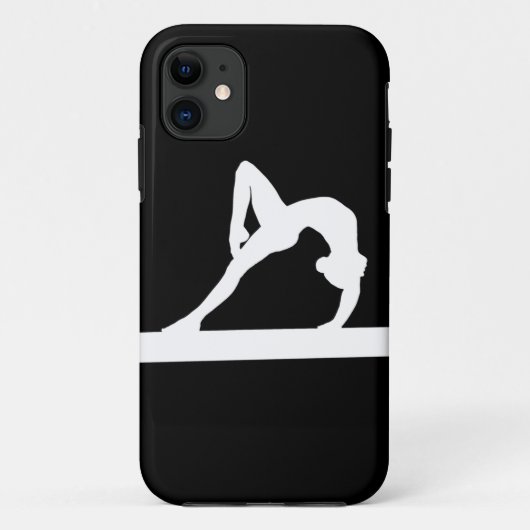 iPhone 5 Gymnast Silhouette White op zwart Case-Mate iPhone Case (Achterkant)