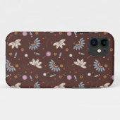 iPhone 5 hoesje - Bruine florale (Achterkant (horizontaal))