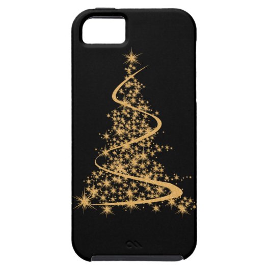 iPhone 5 Hoesje Glitzy Gold en Black (Achterkant)
