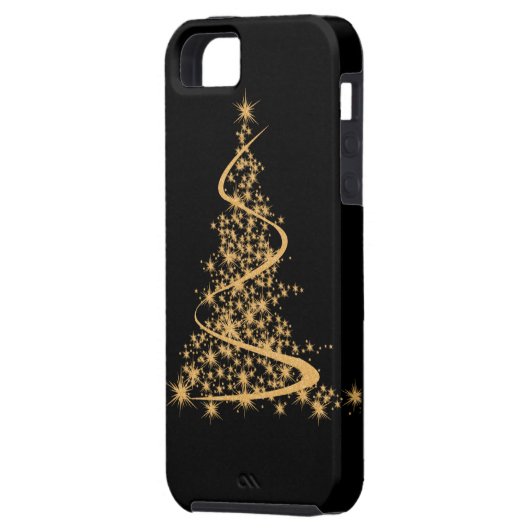 iPhone 5 Hoesje Glitzy Gold en Black (Achterkant Links)