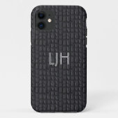 iPhone 5 Hoesje grijs grijs lederen look (Achterkant)