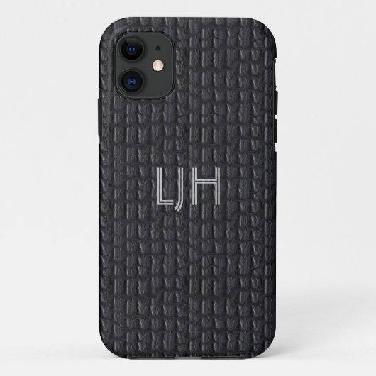 iPhone 5 Hoesje grijs grijs lederen look (Achterkant)