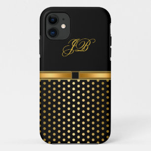 iPhone 5 Hoesje-Mate Hoesje Gold Black Spot