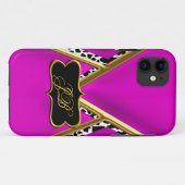 iPhone 5 Hoesje-Mate Hoesje Hot Pink Gold Zwart (Achterkant (horizontaal))
