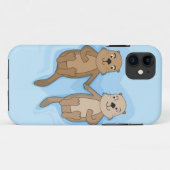 iPhone 5 Hoesje met schattige drijvende otters (Achterkant (horizontaal))
