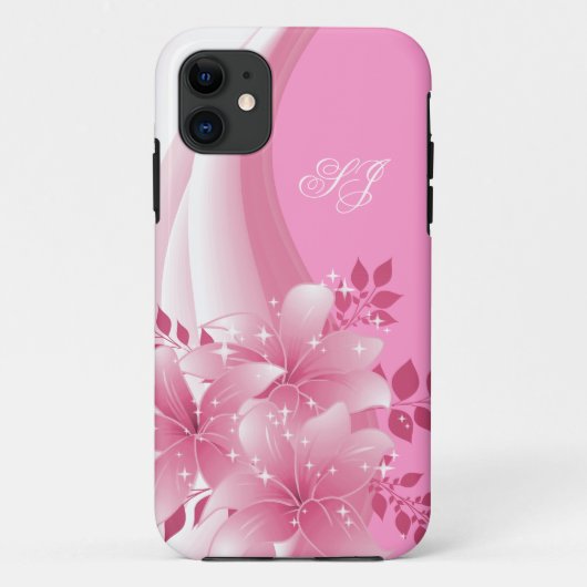 iPhone 5 Hoesje Pretty Pink Bloemen (Achterkant)