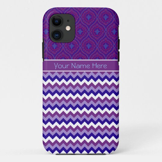 iPhone 5 Hoesje te personaliseren: Paarse Chevrons (Achterkant)