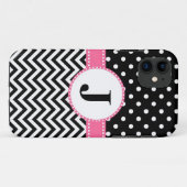 iPhone 5 Hoesje zwarte Chevron en Stippen (Achterkant (horizontaal))