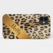 iPhone 5 Leopard Monogram Gold Hoesje (Achterkant (horizontaal))